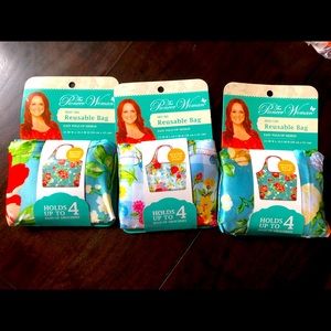 Pioneer woman reusable shopping bags set of 3